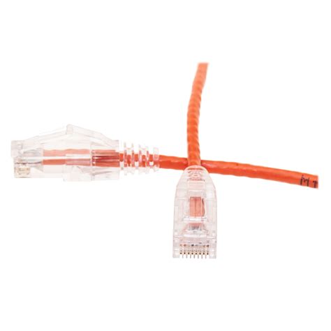 Slim Cat6 Ethernet Patch Cable Snagless Boot Orange 6ft