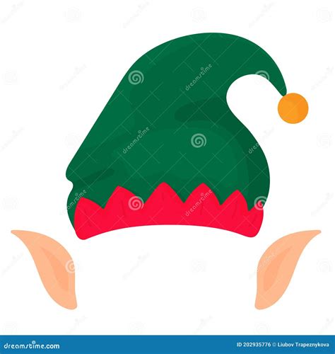 Elf Hat And Ears Santa Claus Helper Stock Illustration Illustration