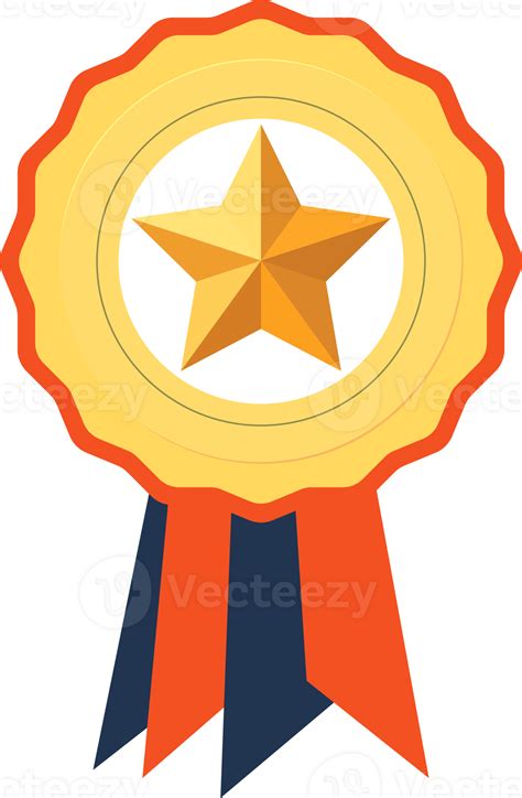 Golden Star Medal With Ribbon The First Prize Design Element 27296821 PNG