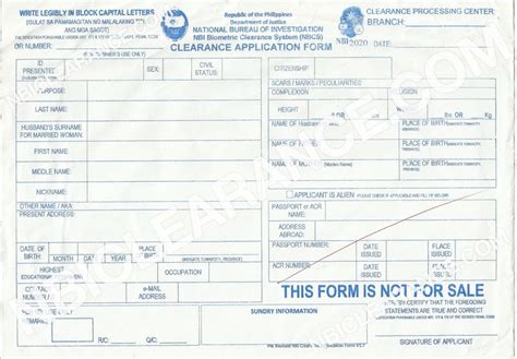 Nbi Clearance Application Form Application Form How To Apply