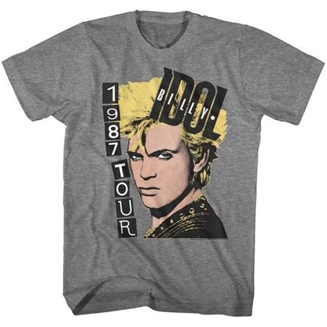 Billy Idol 1987 Tour Heather Gray Shirts In 2021 Billy Idol Tour T