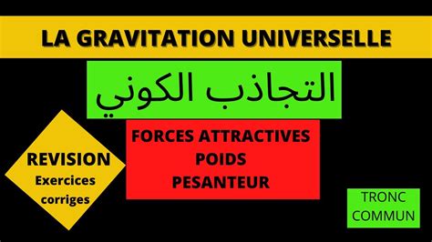 LA GRAVITATION UNIVERSELLE RÉVISION ET EXERCICES TRONC COMMUN YouTube