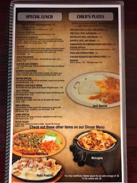 El Pueblito Mexican Restaurant Menu And Reviews Nwa Food