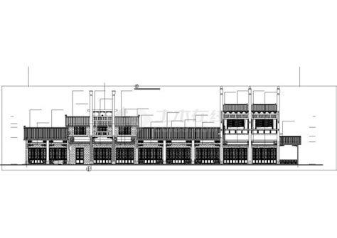 成都市某风景区710平米2层框架结构商业街全套建筑设计cad图纸商业街土木在线