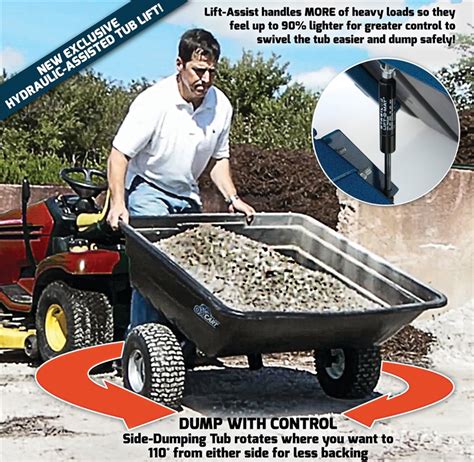 Gtmo210224p Pro Grade 12 Cu Lift Assist And Swivel Dump Cart W Run Flat Tires Cape Electrical