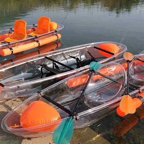 Sea Unobstructed Glass Bottom Canoes Two Man Plastic Fishing Boats