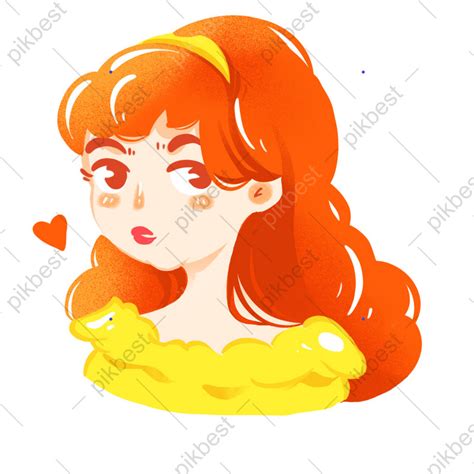 gambar kecantikan rambut selendang kartun  digambar tangan elemen