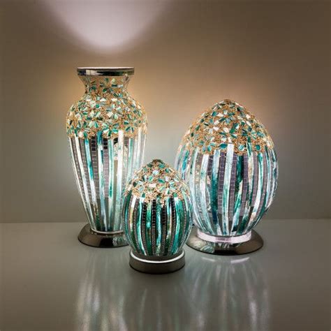 Mosaic Glass Vase Lamp Green Deco 1459moslm73gd Harrison Lighting