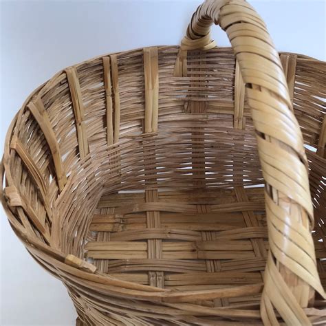 Large Woven Bamboo Rattan Basket Big Oval Wicker Storage Etsy