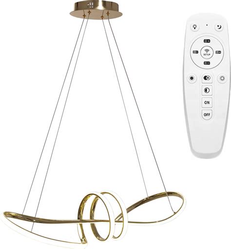 Toolight Lampa Sufitowa Wisząca Ring Led Złota Gold Pilot Osw06662