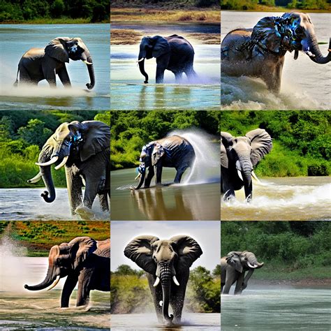elephant raging across a river | Stable Diffusion | OpenArt