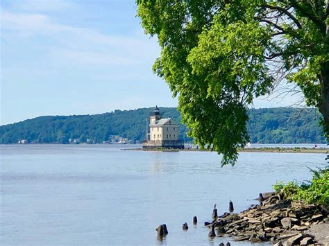 Rondout Lighthouse In Kingston Harbor New York Along Hudson River