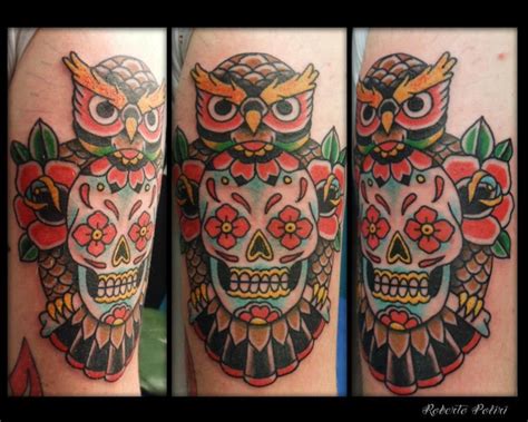 Owl And Skull Tattoo Designs Skullspiration