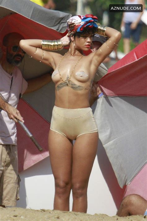 Rihanna Topless For Vogue Brazil By Mariano Vivanco In Angra Dos Reis