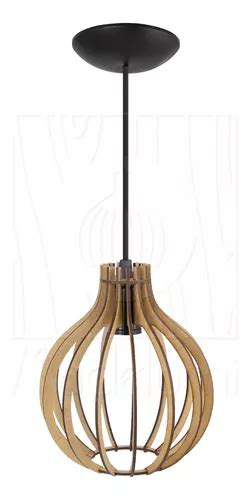 Lámpara colgante tipo candelabro de madera 18 x 21 cm rústica 110 V