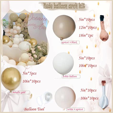 Snapklik Balloon Arch Kit Double Stuffed Nude Beige White Gold Balloon Garland Kit