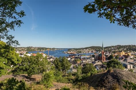 Premium Photo | Arendal city, seen from a height, on a sunny day ...