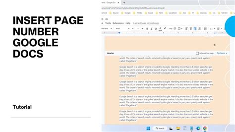 How To Add Page Numbers In Google Docs Youtube