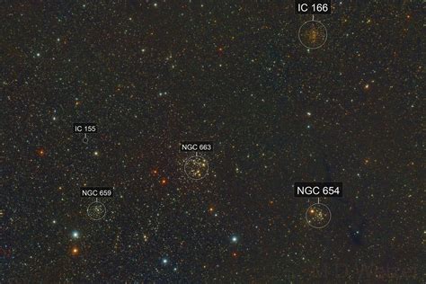 Ngc Ngc Ngc And Ic Open Star Clusters In Cassiopeia