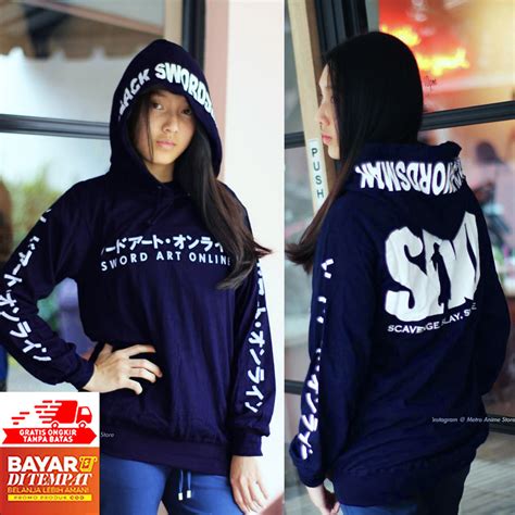 GRATIS ONGKIR COD JAKET PRIA KANJI SWORD ART ONLINE SAO PREMIUM TEBAL