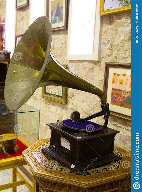 Gramophone Is An Music Device Old Gramophone With Plate Or Vinyl Disk