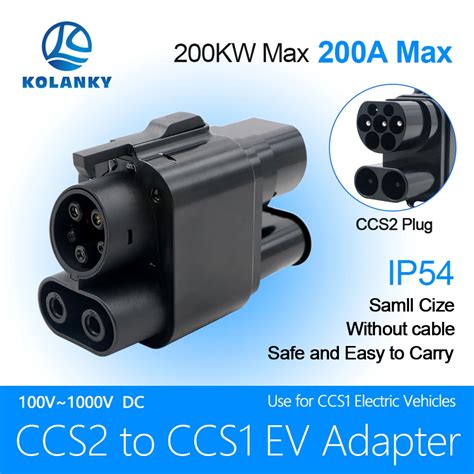 Adaptador De Cargador EV CCS1 A CCS2 DC Carga R Pida 250A Para Veh Culo