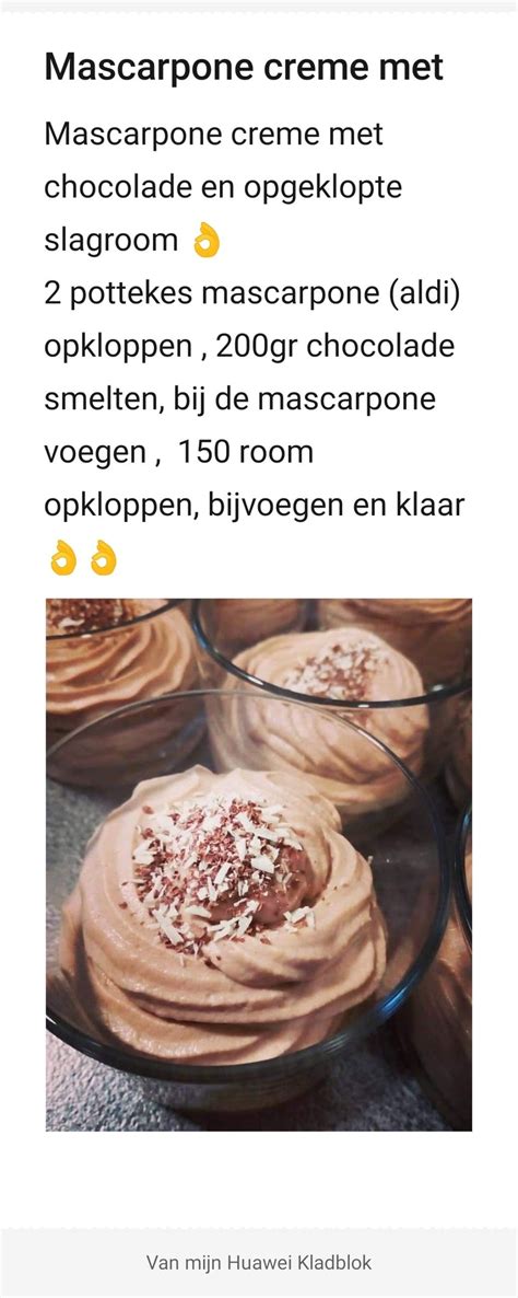 Pin Van Candida Debel Op Dessert Slagroom Chocolade Aldi