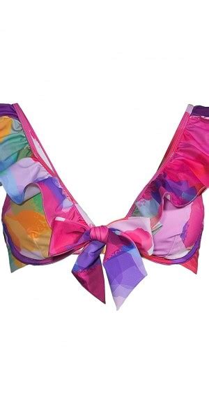 Milly Women S Rainbow Waterfall Ruffled Bikini Top