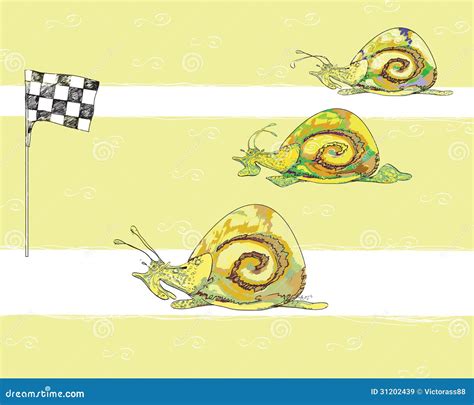 Snail Racing Stock Vector Illustration Of Racing Three 31202439