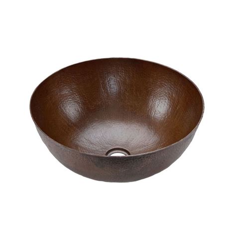 Premier Copper Products Small Round Vessel Hammered Copper Sink