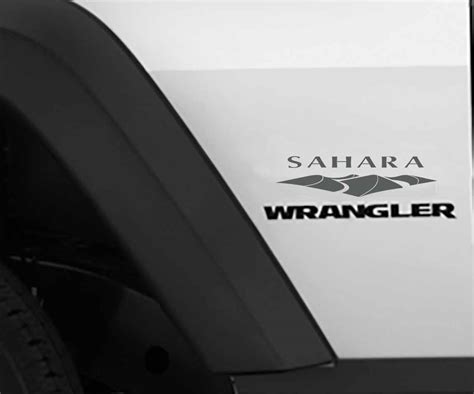 Jeep Wrangler Sahara Fender Vinyl Decals x2 (Pair) | Jeep Wrangler JL Decal