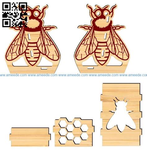 Bee card holder E0017771 file cdr and dxf free vector download for ...