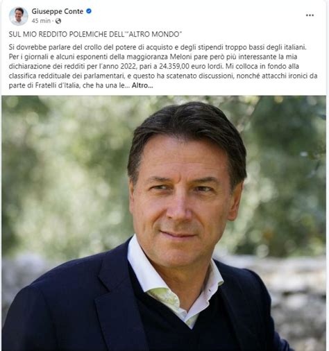 Redditi Conte Sui Social Attacca Renzi Immorale Accettare Incari