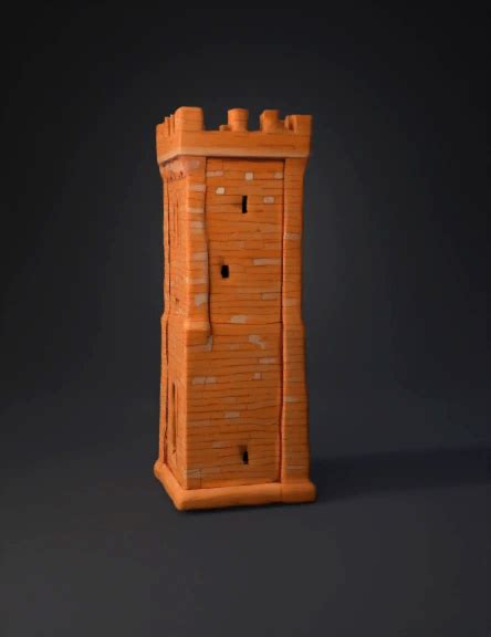 model wooden castle tower   interlocking blocks
