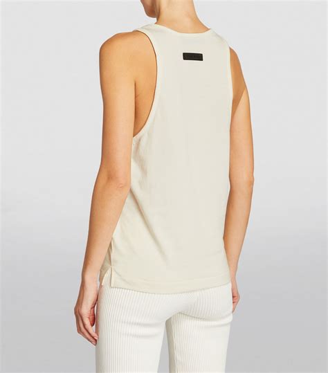 Womens Fear Of God White Logo Print Tank Top Harrods Uk