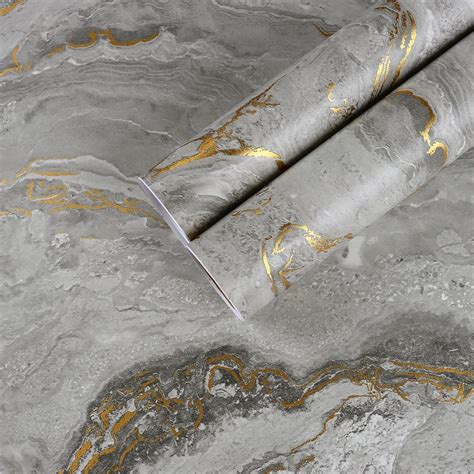 Chihut Gold Grey Marble Countertop Contact Paper Waterproof Matte Peel