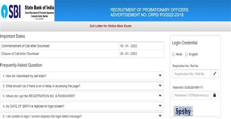 Sbi Po Mains Admit Card 2023 Out Direct Download Link Exam Date