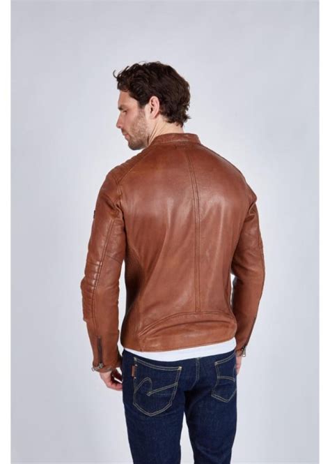 Redskins Cuirs Blouson En Cuir Formula Stone Cognac Homme Mandy