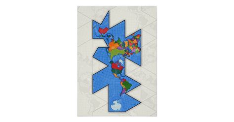 Dymaxion World map Poster | Zazzle