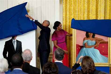 Obamas Reveal Portraits In First White House Trip As Couple Since