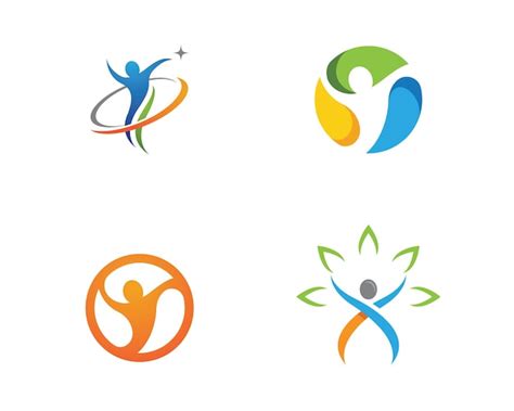 Plantilla De Logotipo De Vida Saludable De Personas Vector Premium