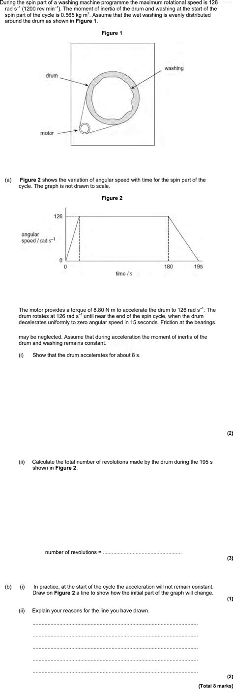 A Level Aqa Physics Questions Rotational Motion Revisely