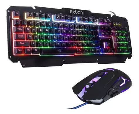 Teclado Y Rat N Semimec Nico Gamer Usb Abnt Led Metal Black Mercadolibre