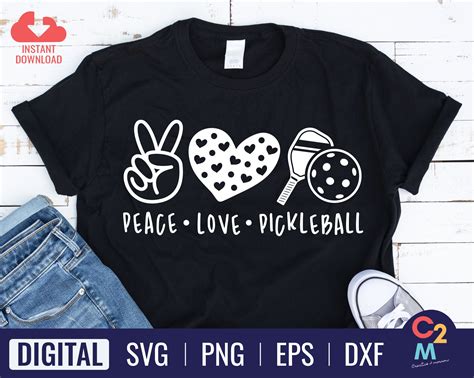 Peace Love Pickleball Svg Peace Love Quote Pickleball Etsy