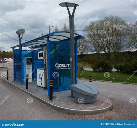 Gasum Unmanned Compressed Natural Gas Cng Dispenser Editorial Stock