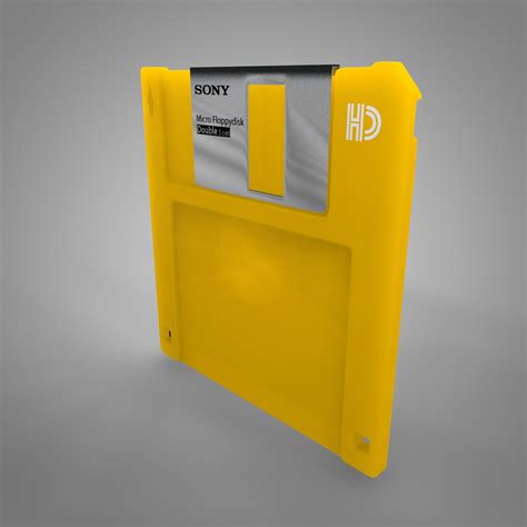 3d Sony Floppy Disk Yellow Turbosquid 1415705