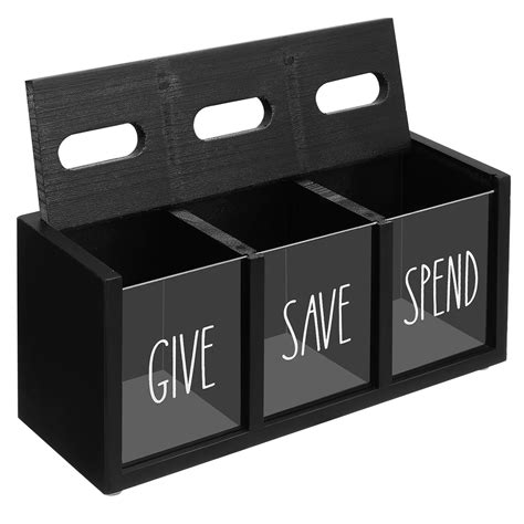 NUOLUX 1Set Safe Bank for Kids Black Wood Money Box Educational Tool