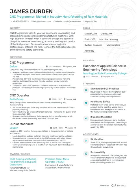 5 Cnc Programmer Resume Examples And Guide For 2023