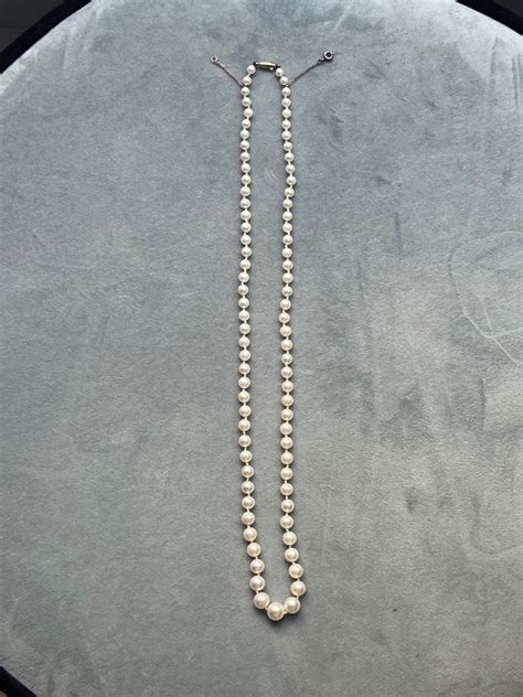 Proantic Collier Perles De Culture En Chute Fermoir En Or K