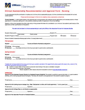 Fillable Online Graduate Assistantship Recommendation And Approval Form